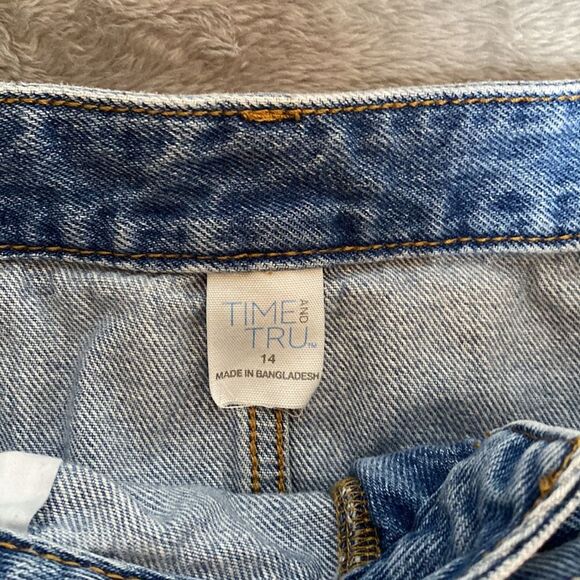 Patchwork Tri Denim Medium Wash Midi Skirt - Picture 6 of 10